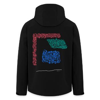 Abstract design Die Ecke der Wand beschützt - Recycelte Männer Softshell-Jacke von Stanley/Stella - Schwarz - Hinten - AI Model Male 185 light (185cm)