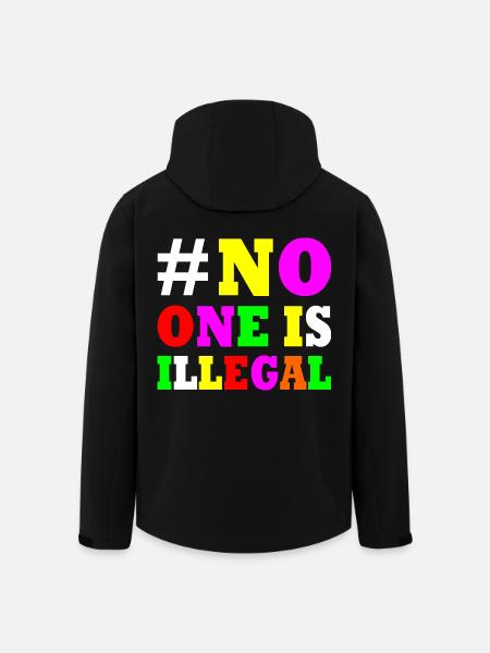 No one is illegal - Men’s Recycled Softshell Jacket by Stanley/Stella - black