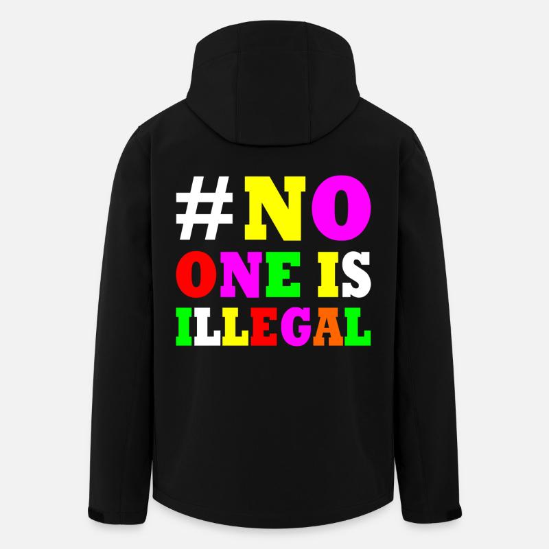No one is illegal - Men’s Recycled Softshell Jacket by Stanley/Stella - black