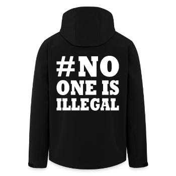 No one is illegal - Men’s Recycled Softshell Jacket by Stanley/Stella - black - Back - AI Model Male 185 light (185cm)