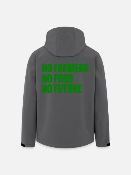 no farmers no food no future - Stanley/Stella herre softshelljakke i genanvendt polyester - sort
