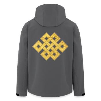 Nœud sans fin Symbole Connexion Protection Bouddhiste - Veste softshell homme en polyester recyclé Stanley/Stella - noir - Dos - AI Model Male 185 light (185cm)