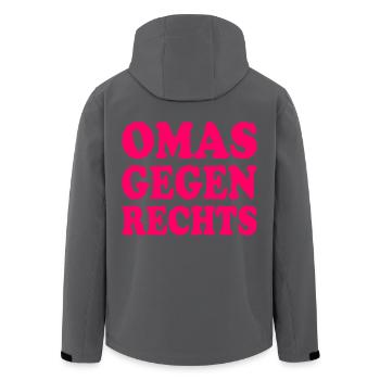 Omas gegen rechts - Recycelte Männer Softshell-Jacke von Stanley/Stella - Schwarz - Hinten - AI Model Male 185 light (185cm)