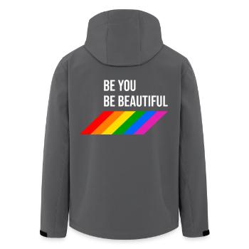 LGBTQIA Beautiful Rainbow - Recycelte Männer Softshell-Jacke von Stanley/Stella - Schwarz - Hinten - AI Model Male 185 light (185cm)