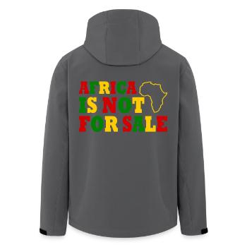 africa is not for sale - Men’s Recycled Softshell Jacket by Stanley/Stella - black - Back - AI Model Male 185 light (185cm)