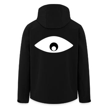 Eye watching you - Men’s Recycled Softshell Jacket by Stanley/Stella - black - Back - AI Model Male 185 light (185cm)