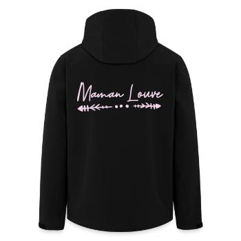 maman louve mère fille famille amour loup - Veste softshell homme en polyester recyclé Stanley/Stella - noir - Dos - AI Model Male 185 light (185cm)