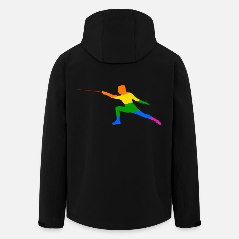 Escrime arc-en-ciel - Veste softshell homme en polyester recyclé Stanley/Stella - noir
