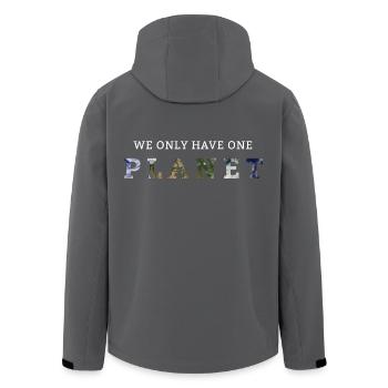 We Only Have One Planet - Men’s Recycled Softshell Jacket by Stanley/Stella - black - Back - AI Model Male 185 light (185cm)