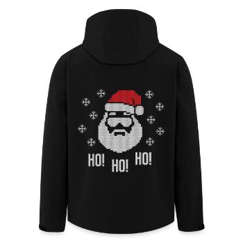 Santa Claus Ho Ho Ho Ugly Christmas cool funny - Men’s Recycled Softshell Jacket by Stanley/Stella - black - Back - AI Model Male 185 light (185cm)