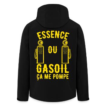 Essence ou Gasoil ça me pompe - Veste softshell homme en polyester recyclé Stanley/Stella - noir - Dos - AI Model Male 185 light (185cm)