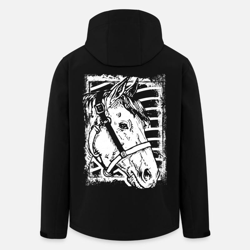 Reiten - Reiter - Pferd - Pferdekopf - Recycelte Männer Softshell-Jacke von Stanley/Stella - Schwarz