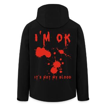 I'm Fine (English) - Men’s Recycled Softshell Jacket by Stanley/Stella - black - Back - AI Model Male 185 light (185cm)
