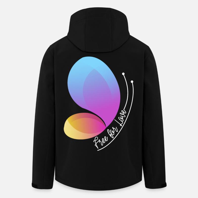 Frei durch Liebe Gradient Schmetterling - Recycelte Männer Softshell-Jacke von Stanley/Stella - Schwarz