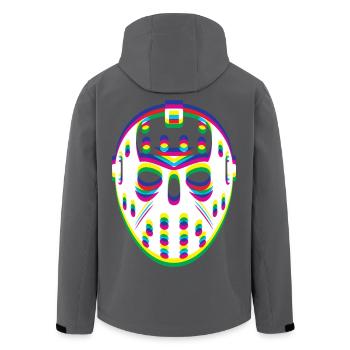 EDM Techno Rave Hockey Maske - Recycelte Männer Softshell-Jacke von Stanley/Stella - Schwarz - Hinten - AI Model Male 185 light (185cm)