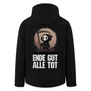 Ende gut alle tot – Grim Reaper Humor - Recycelte Männer Softshell-Jacke von Stanley/Stella - Schwarz - Hinten - AI Model Male 185 light (185cm)