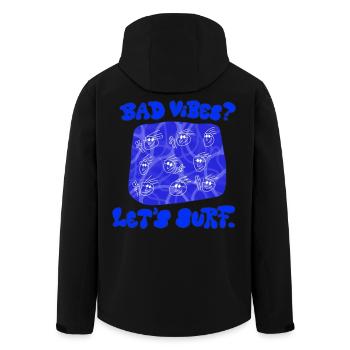 SHARKYS OLDHOUSE Bad Vibes! Lets surf. - Recycelte Männer Softshell-Jacke von Stanley/Stella - Schwarz - Hinten - AI Model Male 185 light (185cm)
