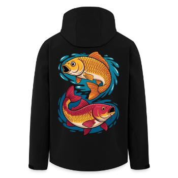 Karpfen im Wassersplash - Recycelte Männer Softshell-Jacke von Stanley/Stella - Schwarz - Hinten - AI Model Male 185 light (185cm)