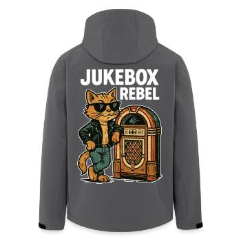 Rockabilly Jukebox Cool Cat Rebel Cadeau rétro - Veste softshell homme en polyester recyclé Stanley/Stella - noir - Dos - AI Model Male 185 light (185cm)