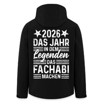 2026 Das Jahr in dem Legenden das Fachabi machen - Recycelte Männer Softshell-Jacke von Stanley/Stella - Schwarz - Hinten - AI Model Male 185 light (185cm)