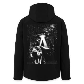 UFO und Hund Hundeshirt Funshirt - Recycelte Männer Softshell-Jacke von Stanley/Stella - Schwarz - Hinten - AI Model Male 185 light (185cm)