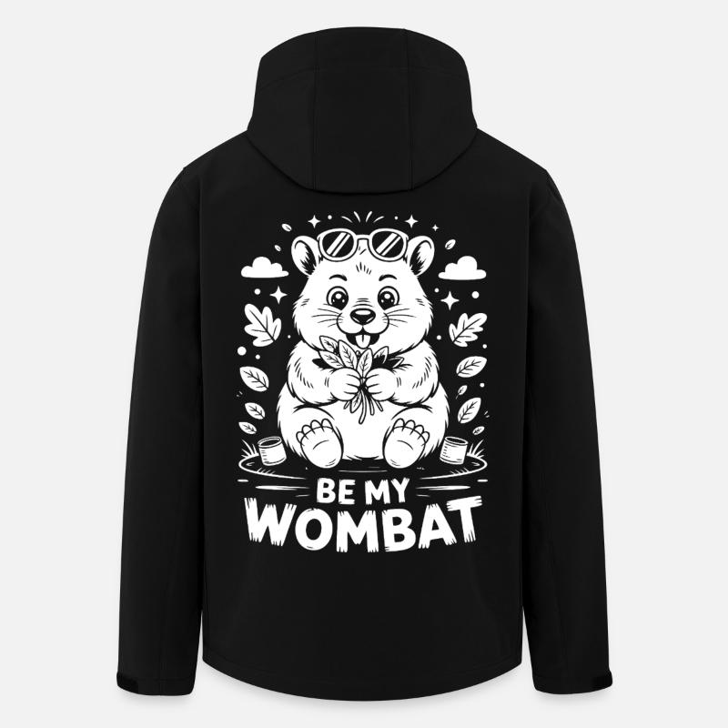 Doux amour de Wombat - Veste softshell homme en polyester recyclé Stanley/Stella - noir
