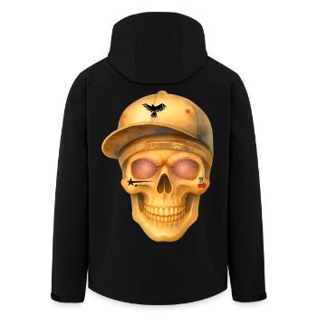 Bronze skull t-shirt design. - Men’s Recycled Softshell Jacket by Stanley/Stella - black - Back - AI Model Male 185 light (185cm)