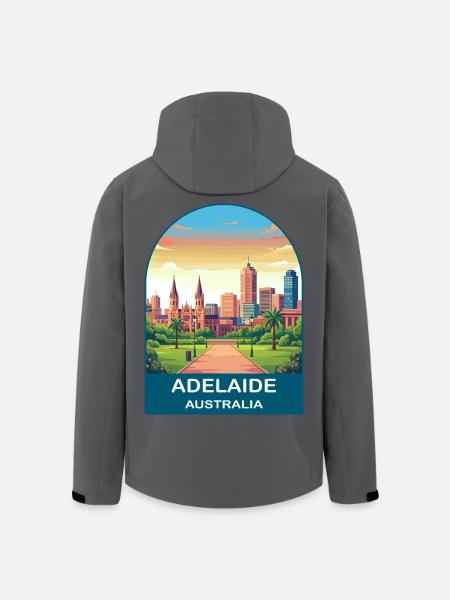 Adelaide Australien Stadt-Skyline-Reiseplakat - Recycelte Männer Softshell-Jacke von Stanley/Stella - Schwarz