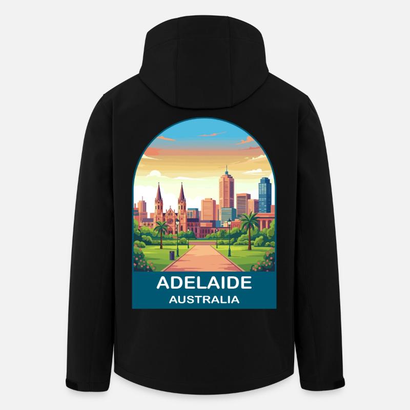 Adelaide Australien Stadt-Skyline-Reiseplakat - Recycelte Männer Softshell-Jacke von Stanley/Stella - Schwarz