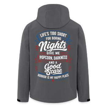 Good Scare Horror Night Quote - Men’s Recycled Softshell Jacket by Stanley/Stella - black - Back - AI Model Male 185 light (185cm)