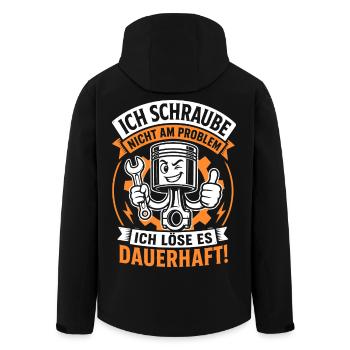 Ich schraube nicht am Problem - Recycelte Männer Softshell-Jacke von Stanley/Stella - Schwarz - Hinten - AI Model Male 185 light (185cm)