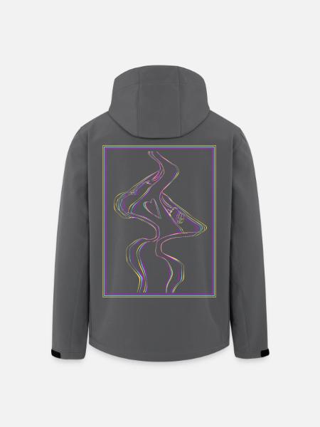 Kissing mouths in rainbow frame - Men’s Recycled Softshell Jacket by Stanley/Stella - black