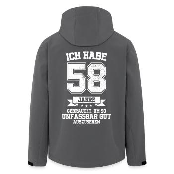 58. Geburtstag Geschenk Habe 58 Jahre Gebraucht - Recycelte Männer Softshell-Jacke von Stanley/Stella - Schwarz - Hinten - AI Model Male 185 light (185cm)