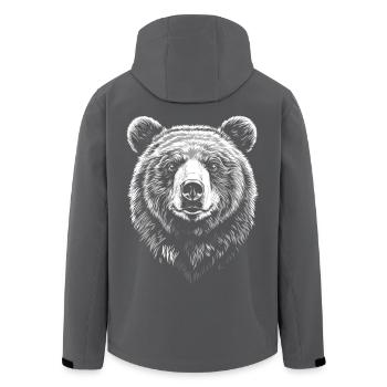 Portrait d’ours Ours brun Grizzli - Veste softshell homme en polyester recyclé Stanley/Stella - noir - Dos - AI Model Male 185 light (185cm)