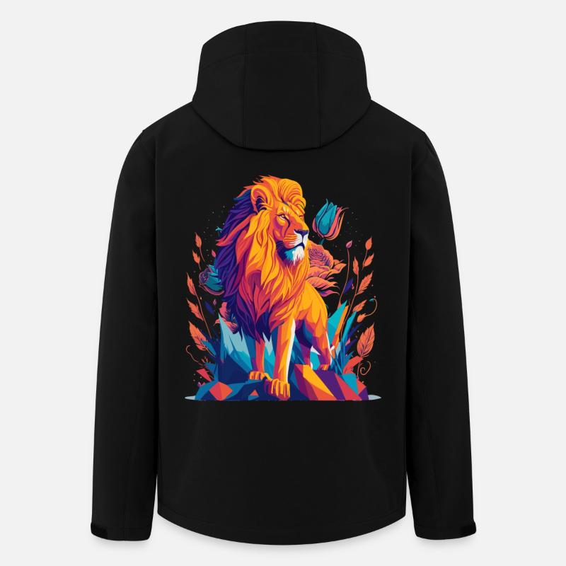 Majestätischer Löwe Polygon - Recycelte Männer Softshell-Jacke von Stanley/Stella - Schwarz