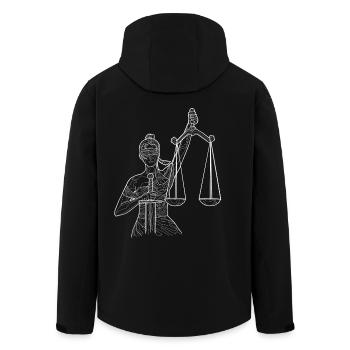 Zodiac Libra white - Men’s Recycled Softshell Jacket by Stanley/Stella - black - Back - AI Model Male 185 light (185cm)