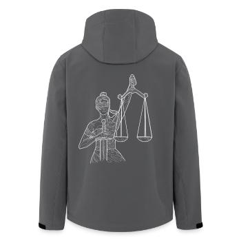 Zodiac Libra white - Men’s Recycled Softshell Jacket by Stanley/Stella - anthracite - Back - AI Model Male 185 light (185cm)