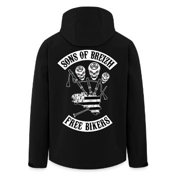 Söhne der Biker Breizh 3 - Recycelte Männer Softshell-Jacke von Stanley/Stella - Schwarz - Hinten - AI Model Male 185 light (185cm)