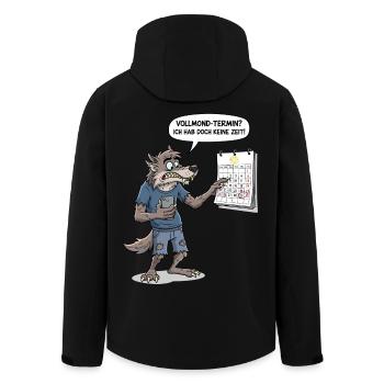 Date de la pleine lune ? Je n’ai pas le temps! - Veste softshell homme en polyester recyclé Stanley/Stella - noir - Dos - AI Model Male 185 light (185cm)