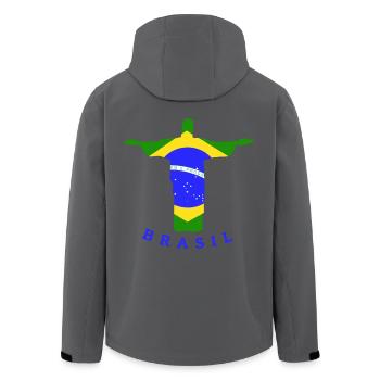 Statue de drapeau du Brésil - Veste softshell homme en polyester recyclé Stanley/Stella - noir - Dos - AI Model Male 185 light (185cm)