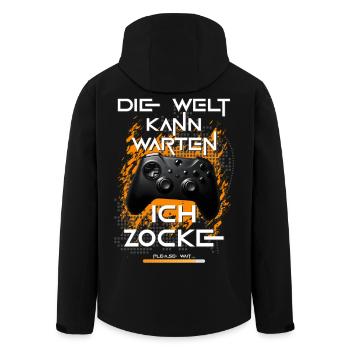 Gamer Zocker Gaming Konsole Videospiele Lustig - Recycelte Männer Softshell-Jacke von Stanley/Stella - Schwarz - Hinten - AI Model Male 185 light (185cm)