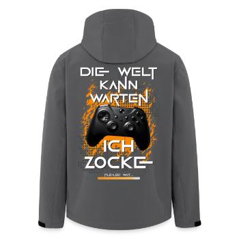 Gamer Zocker Gaming Konsole Videospiele Lustig - Recycelte Männer Softshell-Jacke von Stanley/Stella - Anthrazit - Hinten - AI Model Male 185 light (185cm)