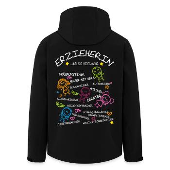 Erzieherin und so viel mehr - Recycelte Männer Softshell-Jacke von Stanley/Stella - Schwarz - Hinten - AI Model Male 185 light (185cm)