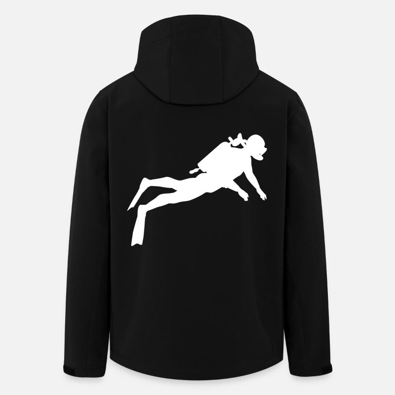 Diver in the sea - Men’s Recycled Softshell Jacket by Stanley/Stella - black