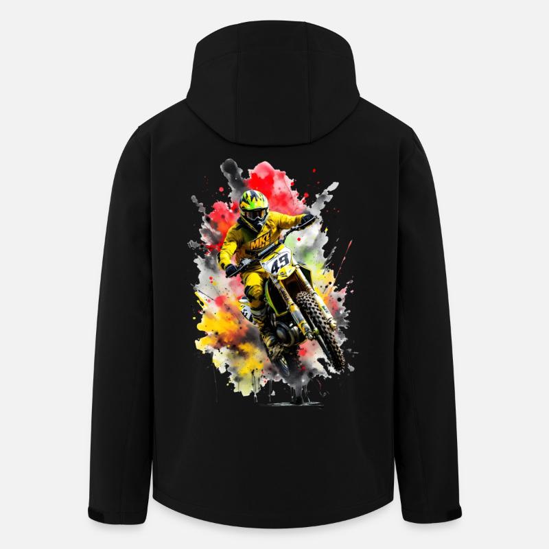 Motocross Splash - Recycelte Männer Softshell-Jacke von Stanley/Stella - Schwarz