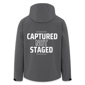 CAPTURED NOT STAGED - Men’s Recycled Softshell Jacket by Stanley/Stella - black - Back - AI Model Male 185 light (185cm)