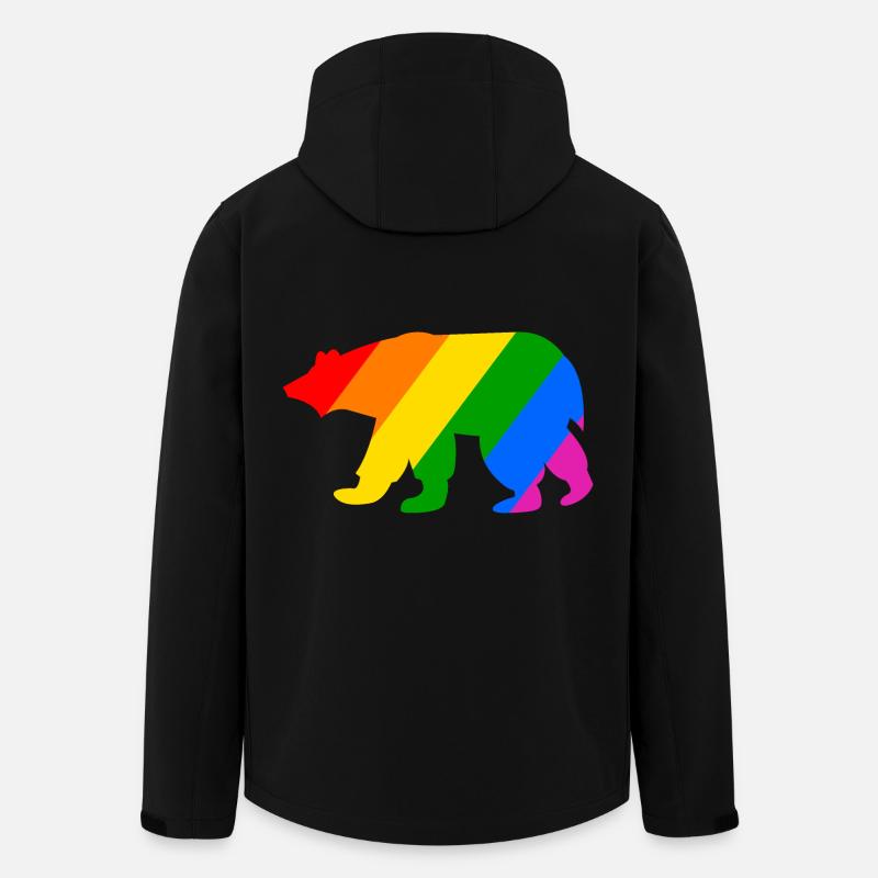 Rainbow Polar Bear - Men’s Recycled Softshell Jacket by Stanley/Stella - black