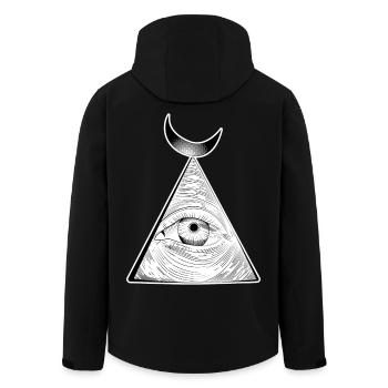 All-seeing eye - Men’s Recycled Softshell Jacket by Stanley/Stella - black - Back - AI Model Male 185 light (185cm)