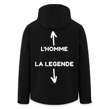 Homme la Légende Illustration Minimaliste - Veste softshell homme en polyester recyclé Stanley/Stella - noir - Dos - AI Model Male 185 light (185cm)