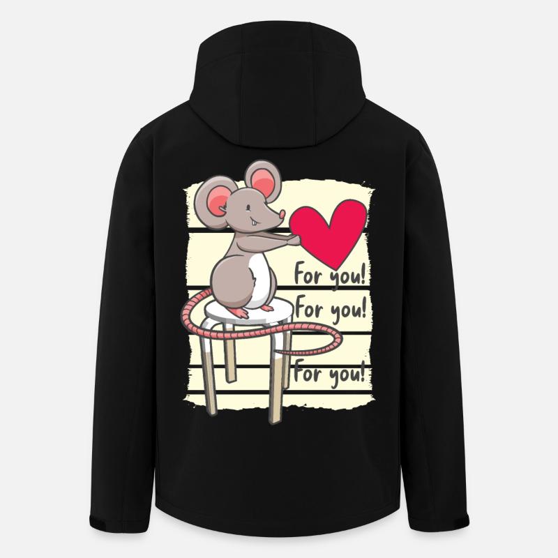 Souris douce avec cœur - Veste softshell homme en polyester recyclé Stanley/Stella - noir
